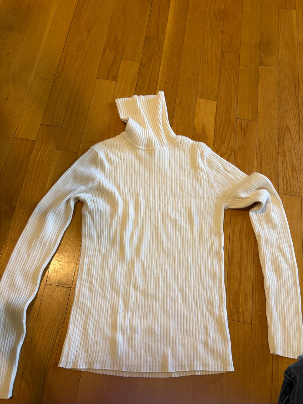 The Limited Cream Ribbed Turtleneck Sweater